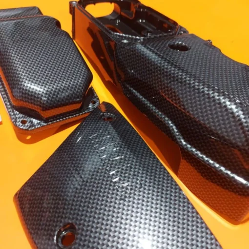 Cover CVT Mio Smile Sporty Cover Kipas Knalpot Carbon Hitam Karbon - Image 6