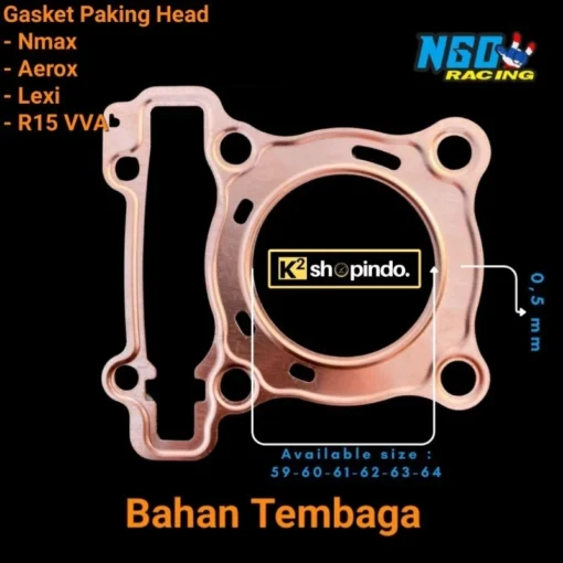 Paking Blok Paking Head Tembaga Nmax Aerox Lexi R15 VVA Packing Head Perpak Gasket NGO Original - Image 2