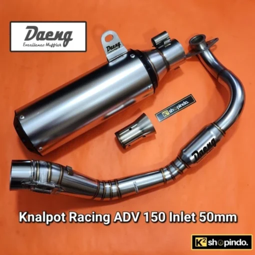 Knalpot Racing Daeng ADV 150 Inlet 50mm Full Stainless Sand Blasting