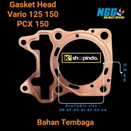 Paking Blok Paking Head Tembaga Vario 125 150 PCX 150 Packing Head Perpak Gasket NGO Original - Image 4