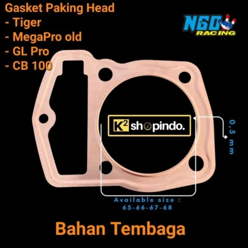 Paking Blok Paking Head Tembaga Tiger MegaPro GL Pro GLPro CB 100 CB100 Packing Head Perpak Gasket NGO Original - Image 2