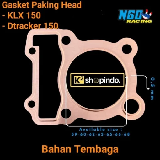 Paking Blok Paking Head Tembaga KLX 150 DTracker 150 D Tracker Packing Head Perpak Gasket NGO Original - Image 2
