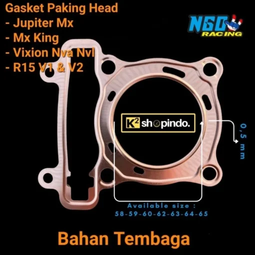 Paking Blok Paking Head Tembaga Jupiter MX MX King 150 Vixion NVA NVL R15 Packing Head Perpak Gasket NGO Original - Image 2