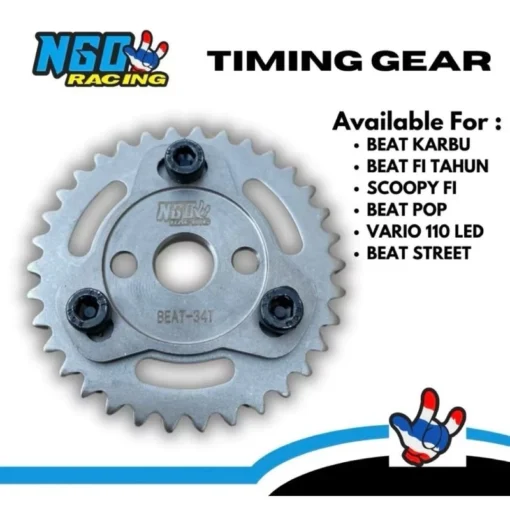 Timing Gear Gigi Sentrik Gir Sintrik Geser NGO Beat Scoopy FI ESP Vario 110 Adjustable Original NGO Racing - Image 2