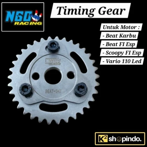 Timing Gear Gigi Sentrik Gir Sintrik Geser NGO Beat Scoopy FI ESP Vario 110 Adjustable Original NGO Racing - Image 6