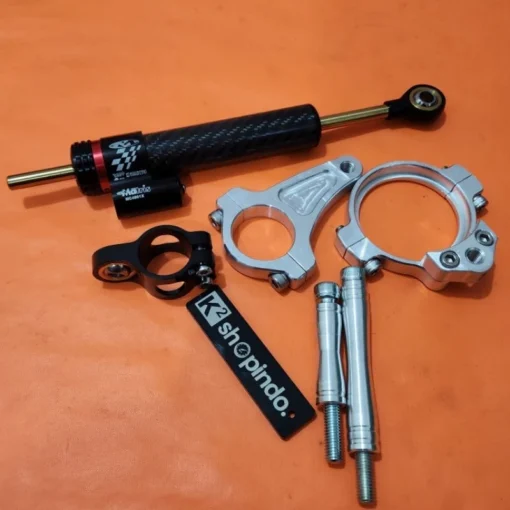 Bracket Stabilizer Ninja R SS 1P dan Stabilizer Matris Steering Dumper Damper Ninja R SS 1P Racing